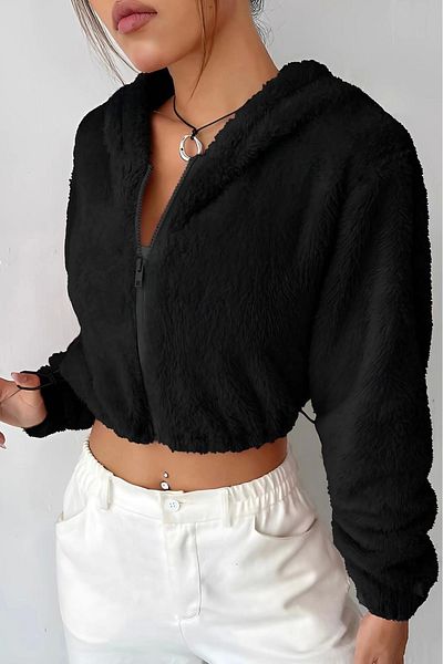 Zerenyus Plush Jacket Hoodie Black