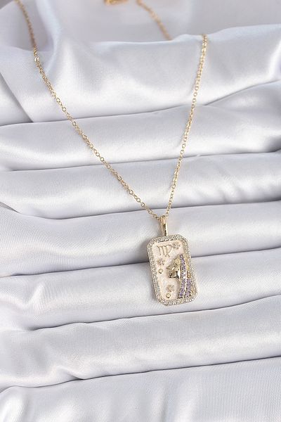 Skygo Gold Colored 316L Steel Zircon Stone Women's Necklace - Tj-Bko9461