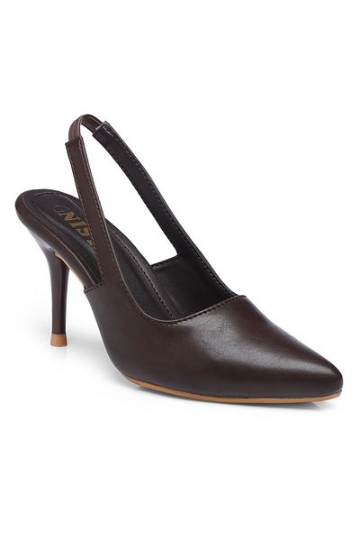 GNIST By Styli Plain Pointed Toe Stiletto Heel Slingback Shoes