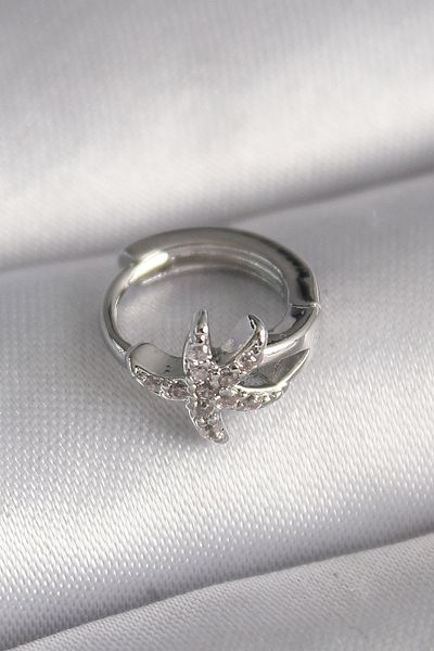 Skygo 316L Steel Silver Color Zircon Stone Starfish Model Tragus Piercing - Tj-Pr1319