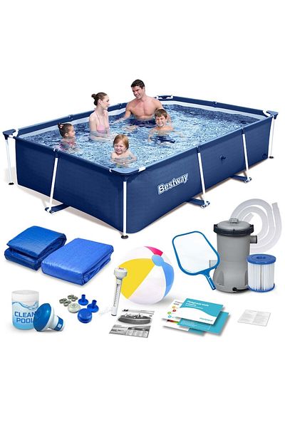 BESTWAY Set Piscina de gradina, Bestway, PVC, 259x170x61 cm, 15in1, Multicolor