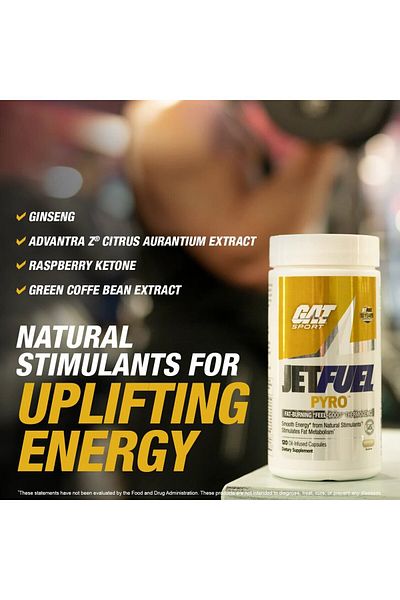 GAT SPORT JetFuel Pyro, Fat Burner, 120 Caps, 40 Servings