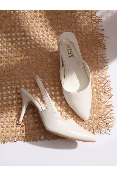 GNIST By Styli Plain Pointed Toe Stiletto Heel Slingback Shoes