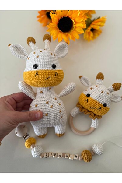 Zey's Amigurumi Amigurumi Tatlı Zürafa Yenidoğan set 3Lü