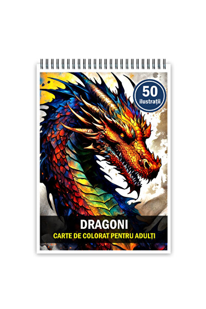 Legendary Gifts Βιβλίο ζωγραφικής για ενήλικες, 50 εικόνες, Δράκοι