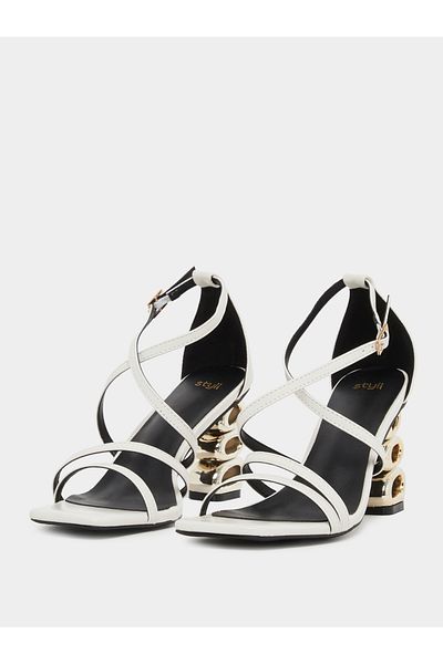Styli Plain Strappy Tiered Block Heel Sandals