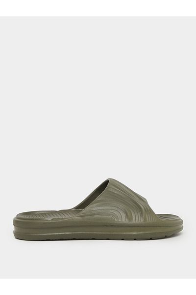 Styli Abstract Textured Open Toe Slip-On Slides