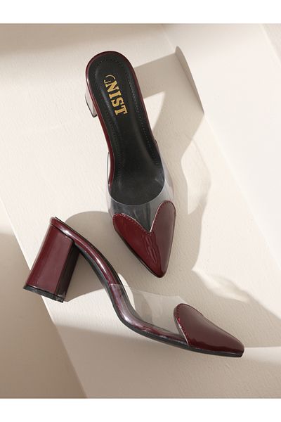 GNIST By Styli Plain Pointed Toe Block Heel Mules
