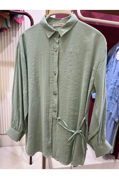 PİNK FLY Oversize Long Sleeve Shirt with Side Ties