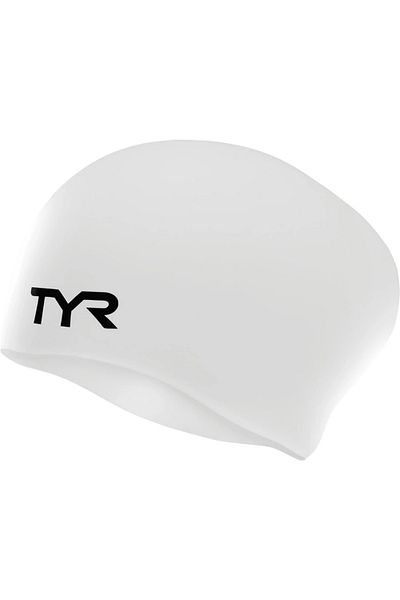 TYR Anti-Wrinkle Adult Long Hair Cap (White)