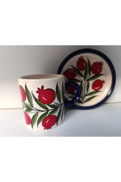 shop Handmade pomegranate patterned ceramic coffee mug cup