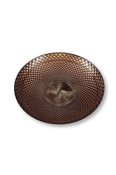 Generic Luxury glass serving plate, 100% Turkish made, honey color (size: 40*40 cm) - for the elegance of your tables