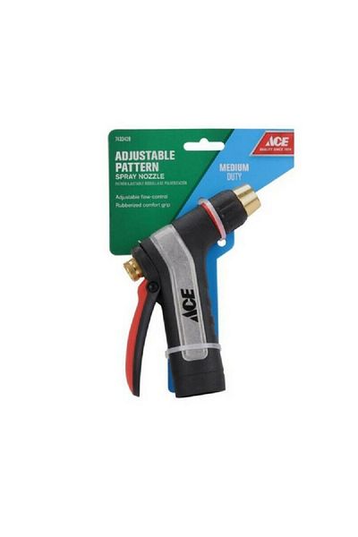 ACE Aqua Adjustable Pattern Flow-Control Hose Spray Nozzle Multicolor 10200-A
