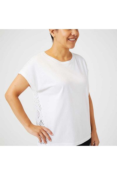 SERBA πίσω δαντέλα μπροστά μονόκλινο ύφασμα off shoulder γυναικεία μπλούζα