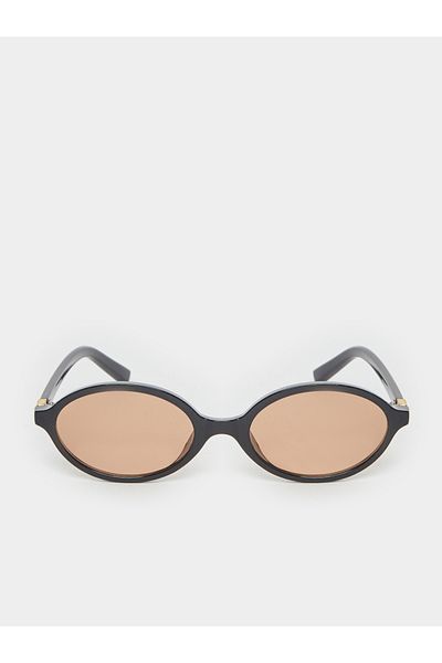 Styli Solid Lens Saddle Nose Oval Sunglasses