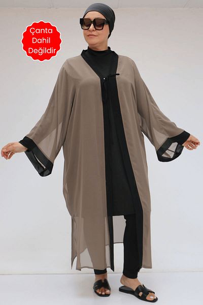 Eslina 1735 Large Size Garni Detailed Pareo - Mink