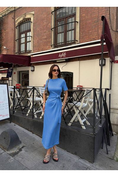 şems fashion Rochie Otaku pentru femei, cu șireturi laterale, din țesătură modală