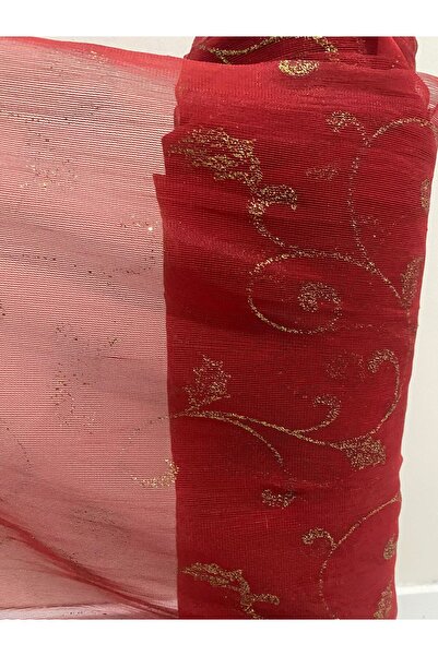Desenli Kırmızı Süsleme Tülü ,nişan,bohça Tülü,çeyiz Tülü,nikah Süsü,doğum Günü Tülü 3mtx40cm