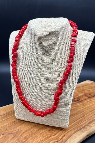 Balzamin Design 🔥   Basement Fire – Red Glass Bead Adjustable Necklace