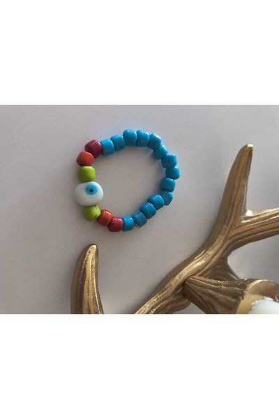 Trend Republic Glass Beads Evil Eye Beaded Blue Bracelet