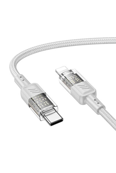 Genel Markalar Hoco U129 Transparan Type-C to Lightning Data ve Şarj Kablosu ...