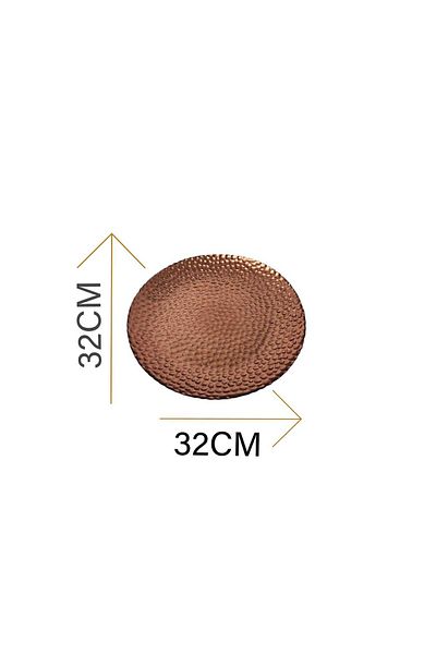 Generic Luxury glass serving plate, 100% Turkish made, honey color, diameter: 32 cm - to decorate your table with a touch of elegance