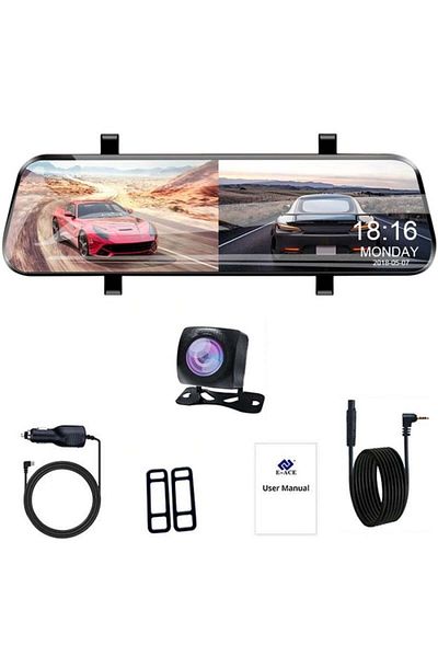 TECHSTAR E-ACE A20 Mirror Car Camera, Double, 10" Inch, IPS, Touch Screen, Full HD, Night Vision, PIP