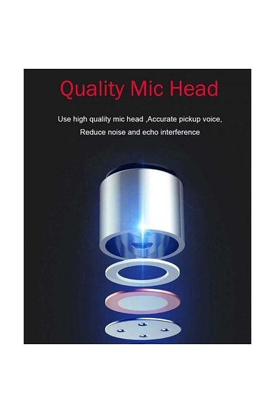 TECHSTAR 360° Premium Microphone Techstar® Red, For Office, Studio, Voice, Gaming, Chat, USB, Solid Base