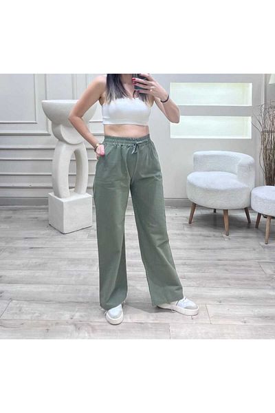 blackbonds Linen Blended Loose Cut Trousers