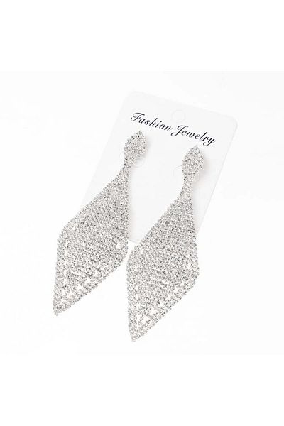 Tessero Cercei lungi de damă cu design geometric în formă de diamant, pentru ocazii speciale, decorați cu