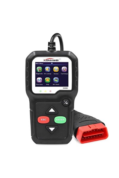 KONNWEİ Diagnosticare OBD2 KONNWEI KW680, Negru, Afișaj Eroare + Descriere, Resetări, Date Live, ELM 327 OBDII