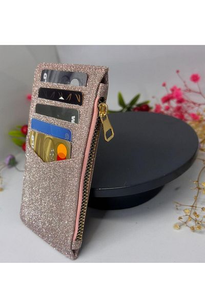 ısıkkonya Silvery Card Holder, Wallet [in Fabric That Does Not Spill Simles]
