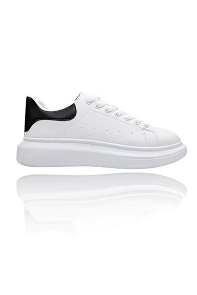 Casual Adidasi dama, casual, din piele ecologica, The Most Wanted, alb cu negru