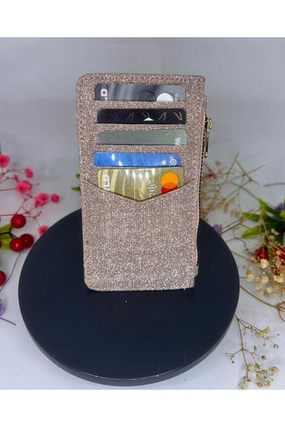 ısıkkonya Silvery Card Holder, Wallet [in Fabric That Does Not Spill Simles]