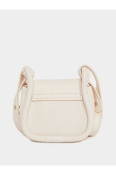 Styli Girls Snap Flap Cross Body Bag with Faux Fur Charm
