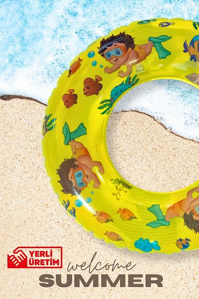 BibKing Children's Sea Ring, Diver Printed Pool Ring Suitable for Girls, Boys, Sea Ring (51 cm 2-4 Years)