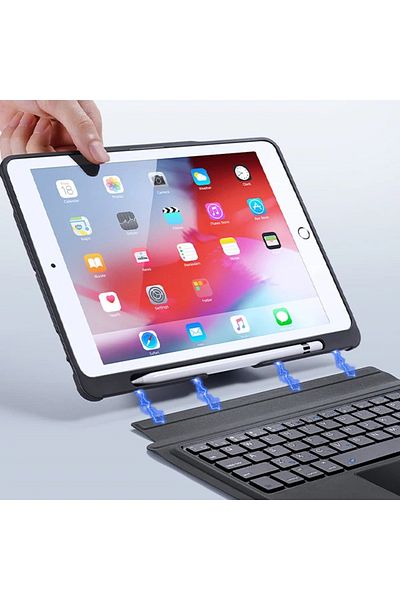 ETC Dux Ducis iPad 6/ iPad 5/ iPad Air 2 -1/ iPad Pro 9.7 Bluetooth Keyboard Touchpad Bristle - Myg9406-1421