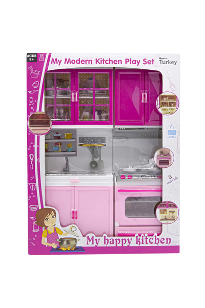Gülce Design لعبة مطبخ حديثة للفتيات مع حوض وفرن، مجموعة من قطعتين، لعبة تعليمية للأولاد