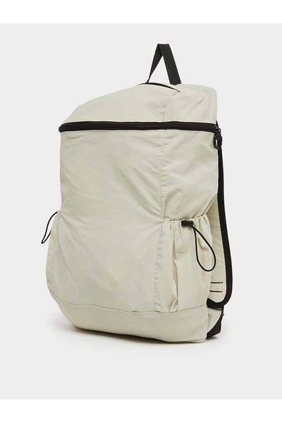 Styli Solid Backpack with Zip Closure and Drawstring Detail