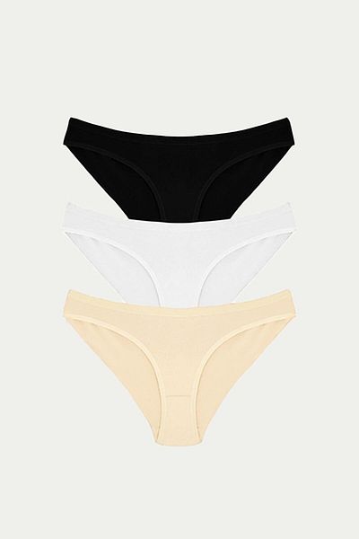 Findit Cotton Black White Skin Color 3-Piece Panties