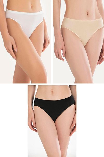 Findit Cotton Black White Skin Color 3-Piece Panties
