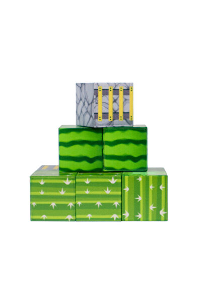 Gülce Design لعبة بنات، لعبة أولاد، ميجاكرافت، 9 قطع، مكعبات على شكل كاكتوس و...