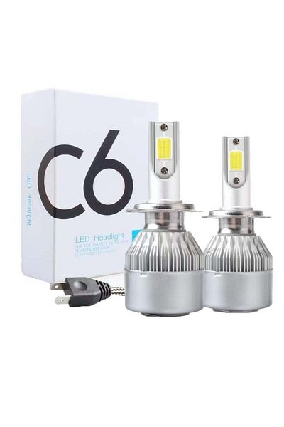 TECHSTAR Set de 2 becuri LED auto Techstar® C6, H7, 36w, 3800 lumeni, 6500K, AUTO, 12-24 volți, COB