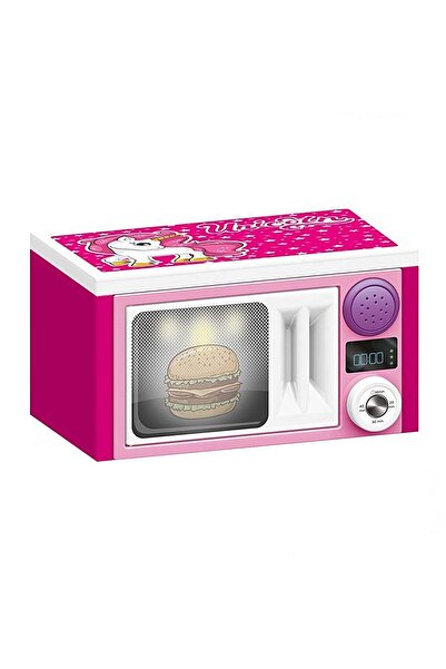 NEWBRENDHOME ألعاب تعليمية تفاعلية على شكل فرن ميكروويف وردي اللون مع أصوات ي...