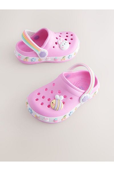 Next Baby Pink Animal Character Slippers / Sandals