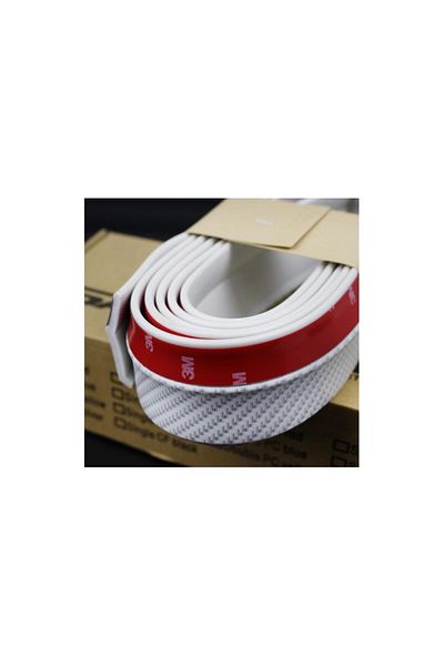 TECHSTAR White Bumper Protection Strip, Universal Car Tuning Bumper Rubber Carbon Fiber Model 2.5 M