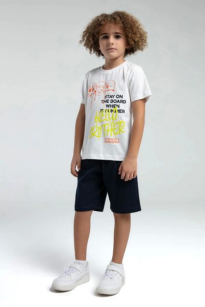 U.S. Polo Assn. Boy's Bermuda Suit - White