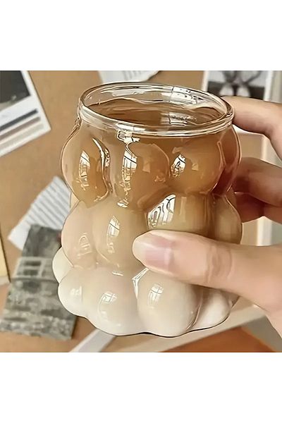 CİHO 2Pcs Bead Shape Heat Resistant 325ml Borosilicate Cup Coffee and Presentation Cup Grape Cup