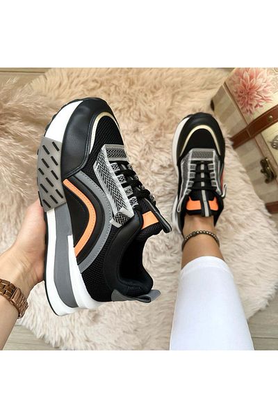 Casual Women's casual sneakers, made of eco-leather, CL2302, black