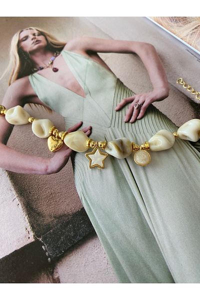 Pinery Jewels Cream Rough Stone Summer Women's Bracelet – Modern and Stylish Design